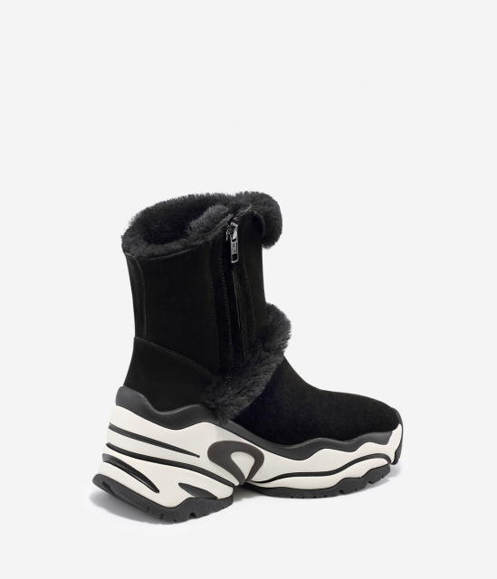 ASH女鞋2020冬季新款BLAKE系列皮毛一体休闲坡跟老爹运动鞋雪地靴