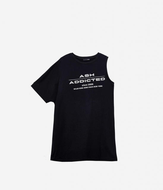 ASH女装2020春季新款时尚简约字母Logo百搭不规则短袖T恤圆领上衣